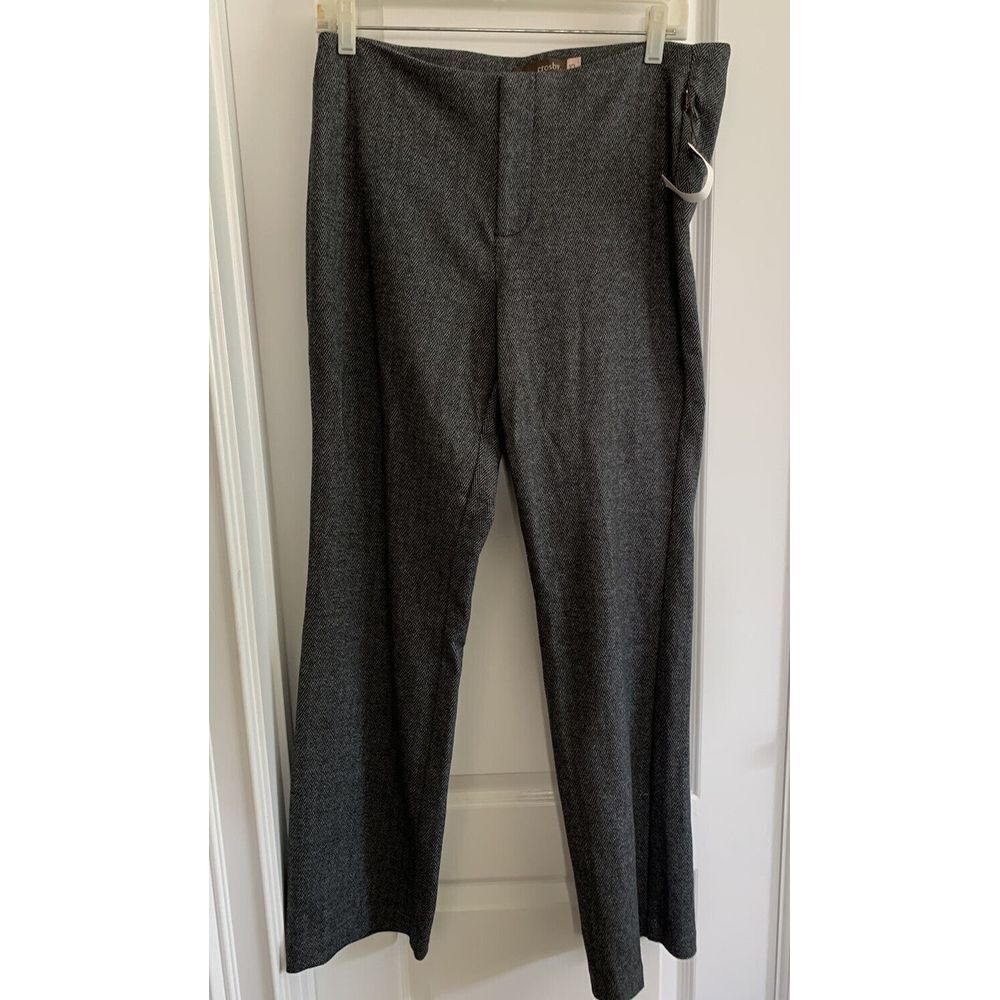 Crosby Straight Formal Slacks Pants Trouser Casual Size 10 Black Wide Leg Career